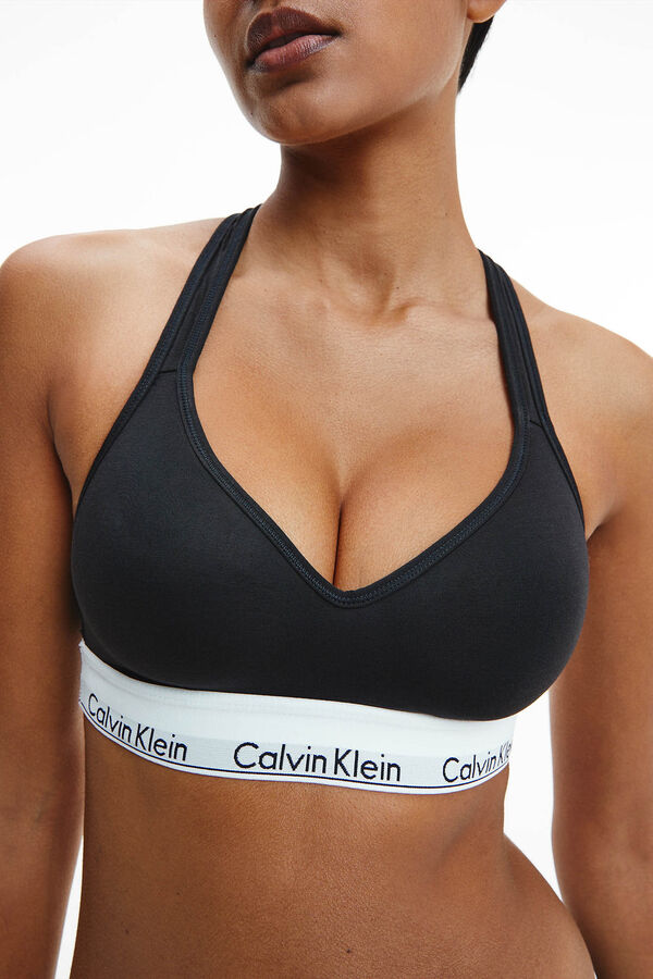 Womensecret Calvin Klein shaped cotton top with waistband fekete