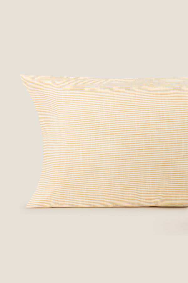 Womensecret Linen-effect striped cotton pillowcase imprimé