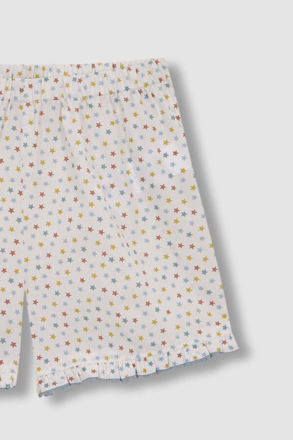 Womensecret Short pyjamas with multicoloured stars in white white