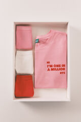 HI&BYE Pink, red and white classic panties 2-pack white