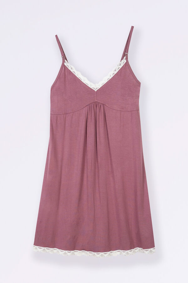 Ohma Camis&oacute;n de lactancia con encaje contraste morado/lila