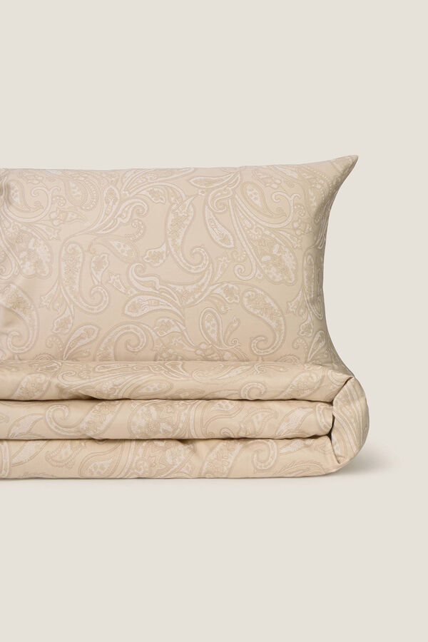 Textura Funda n&oacute;rdica de sat&eacute;n estampada kaki