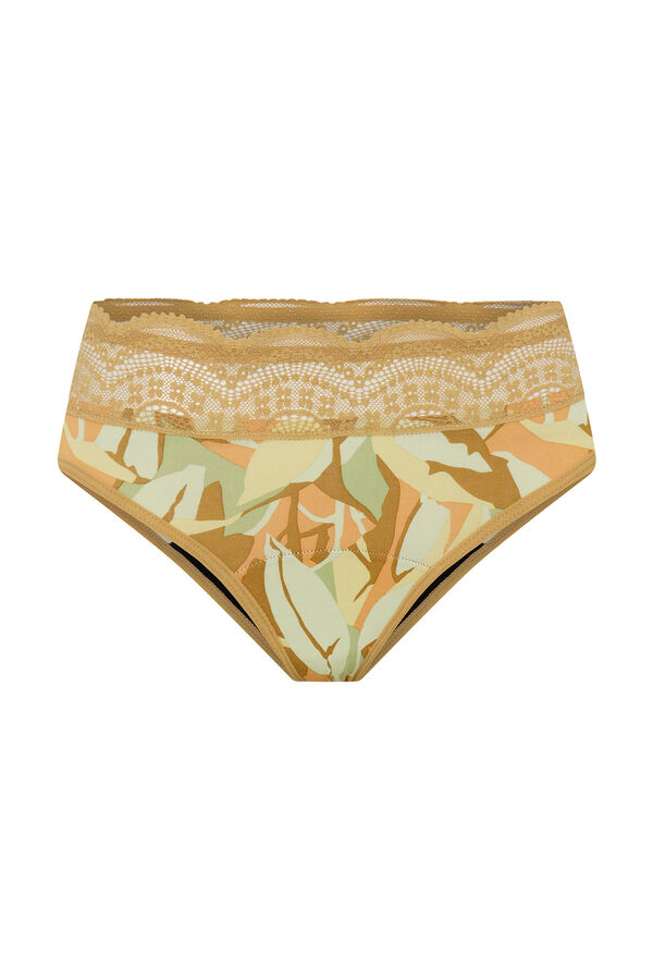 Modibodi Braga Menstrual Encaje Alta Bambú Flujo Abundante Bellbird estampado