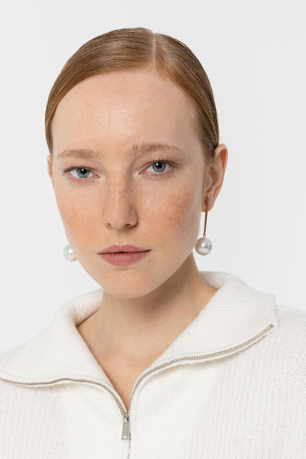 Vilanova Pendientes Largos con Perla amarillo