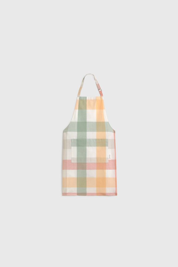 Textura Plaid cotton apron printed