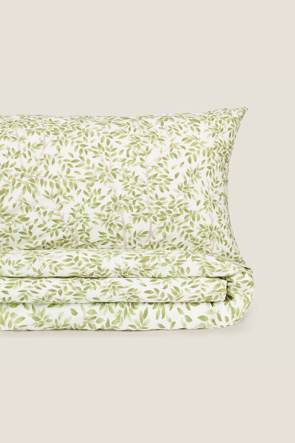 Textura Bettbezug Baumwolle Bl&auml;tter Gr&uuml;n
