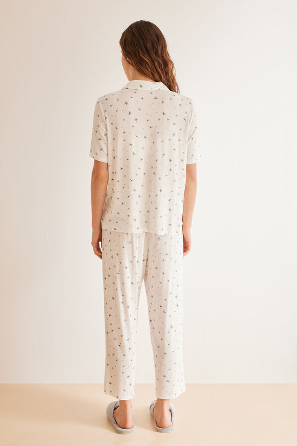 Womensecret Ivory Capri classic pyjamas S uzorkom