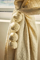 Calma House Ecru Bolero curtain tie-back printed