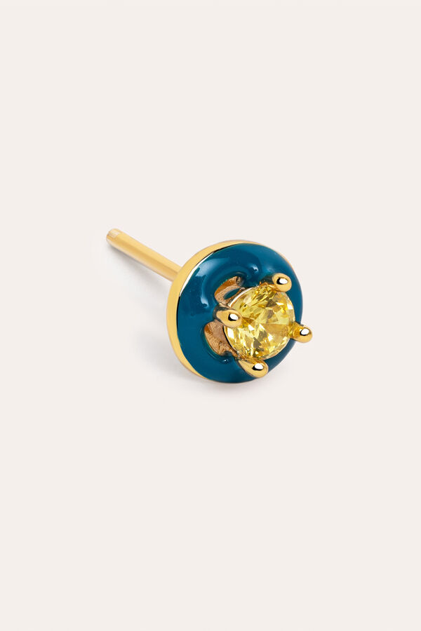 Womensecret Gold Blue Pop Bathroom Single Earring  estampado