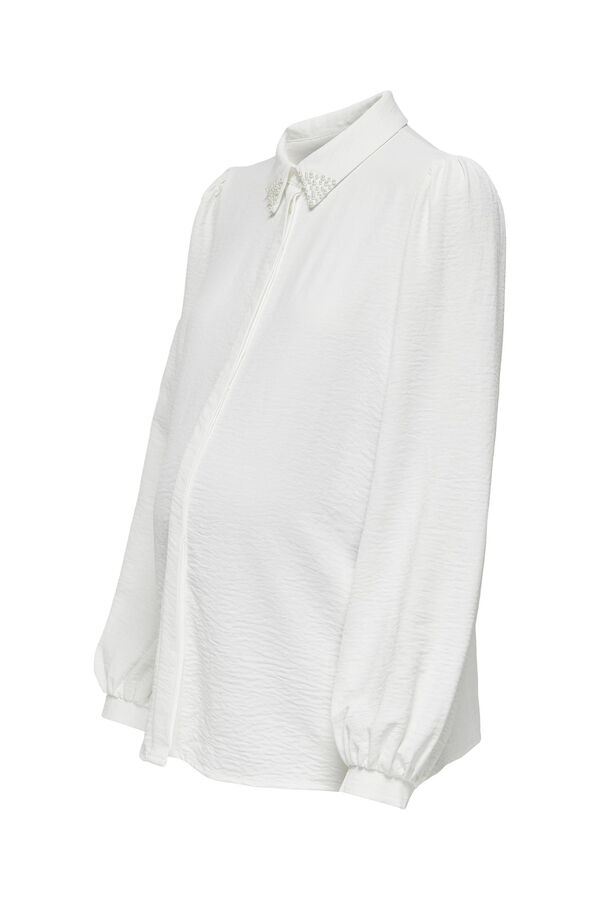 Womensecret Long sleeve maternity shirt with pearls fehér