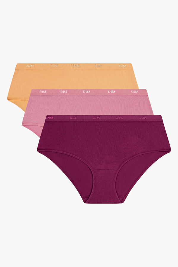 DIM Pack de 3 culottes em v&aacute;rias cores estampado