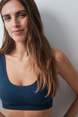 Women'secret Blue microfibre foam top bra blue