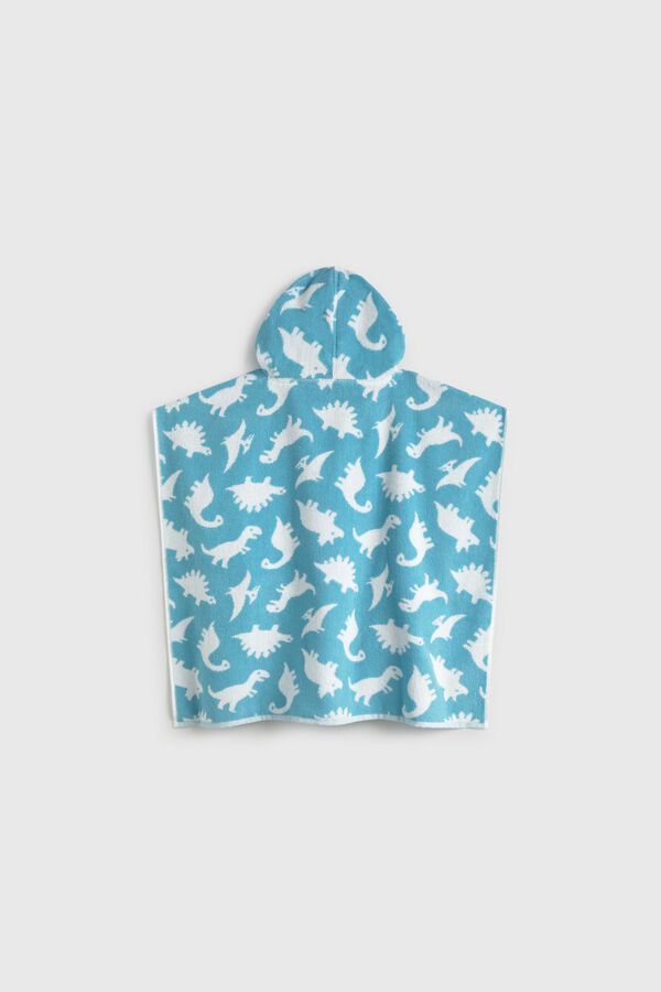 Textura Dinosaur poncho towel blue