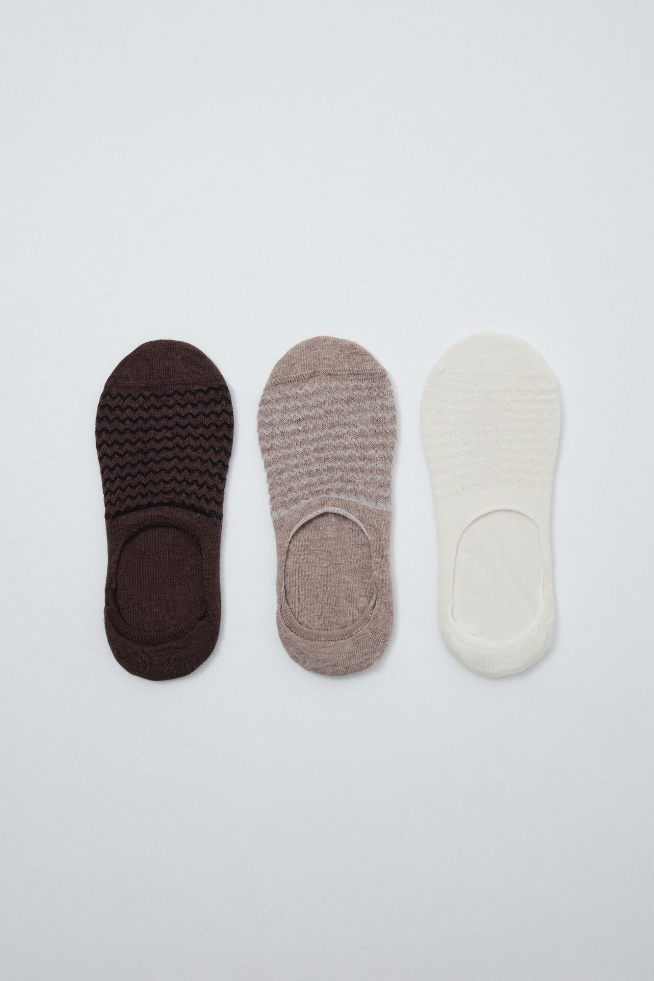 Women'secret Brown 3-pack textured no-show socks
