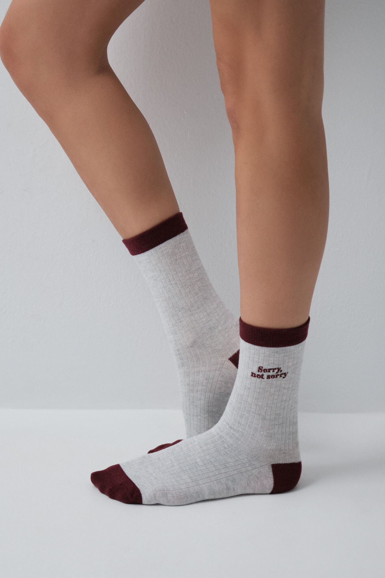 Women'secret Pack of 3 long socks with phrase print