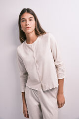 HI&BYE Animal print long pyjamas with buttons white