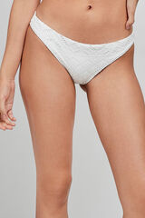 Gisela White die-cut fabric bikini briefs Wei&szlig;