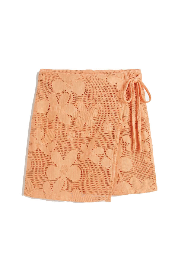 Women'secret Orange floral crochet short sarong red