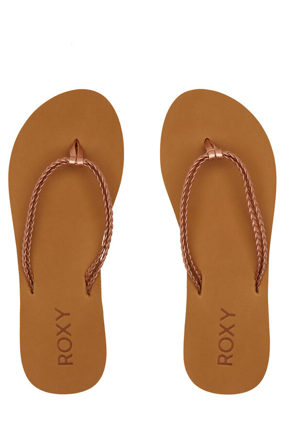 Roxy Faux leather double strap sandal pink