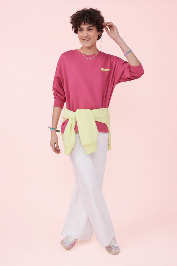 Womensecret Fuchsia terry logo sweatshirt  pink
