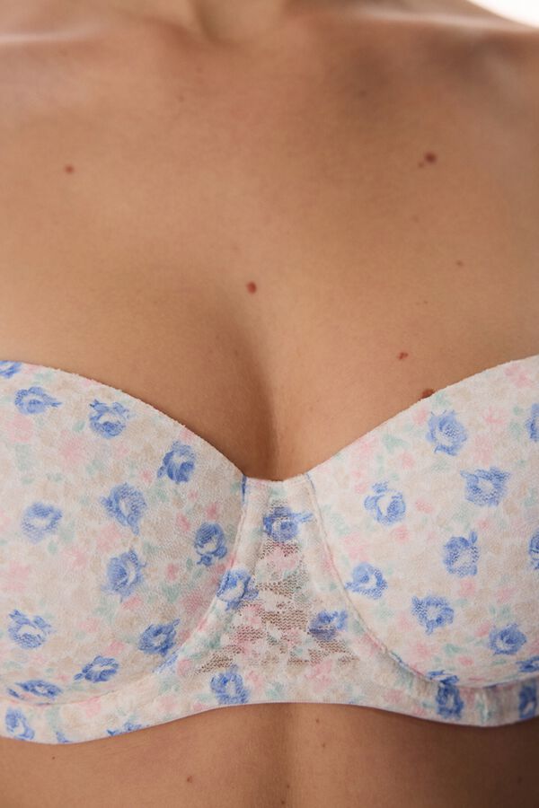 Penti Sujetador push-up aros encaje floral marfil