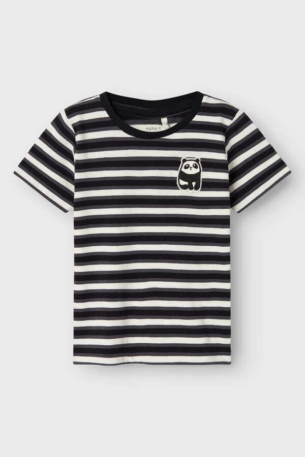 Womensecret Boys' T-shirt with panda detail fekete