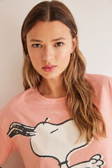 Womensecret Pijama Capri 100% algodão rosa Snoopy rosa