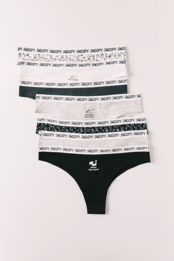 Women'secret Snoopy print cotton 7-pack Brazilian panties printed