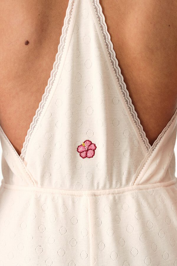Penti Ecru Embroidered Playsuit pink