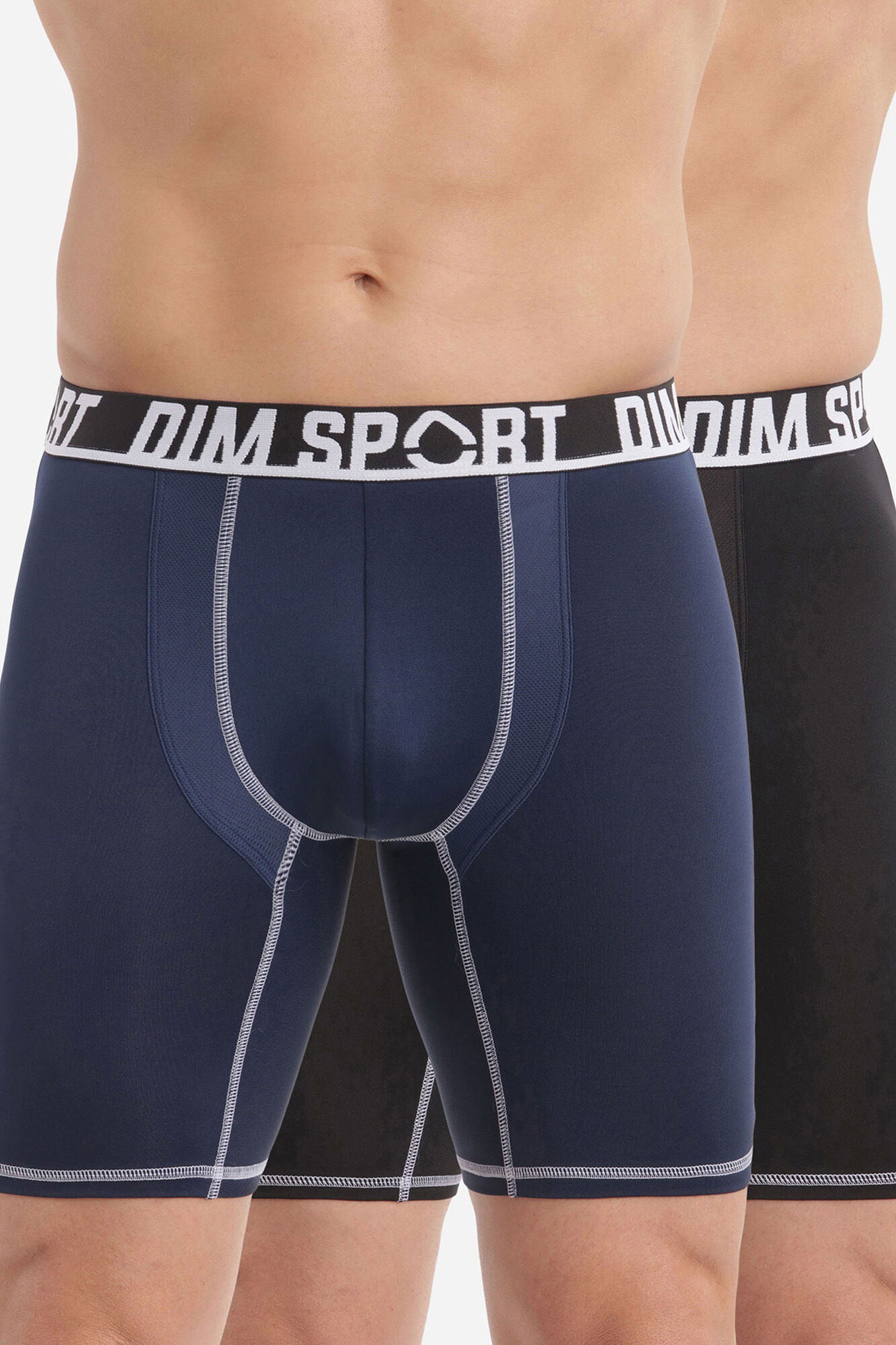 DIM Pack de 2 boxers de deporte de microfibra con malla transpirable DIM