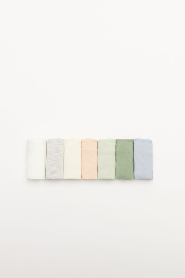 Womensecret Pack de 7 cuequinhas clássicas 100% algodão multicoloridas branco