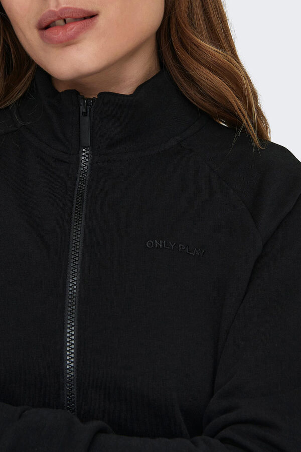 Womensecret Essential zip-up hoodie Crna