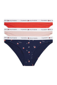 Tommy Hilfiger Pack 3 bragas algod&oacute;n liso y floral