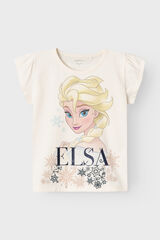 Womensecret Girls' short-sleeved Frozen T-shirt Bijela