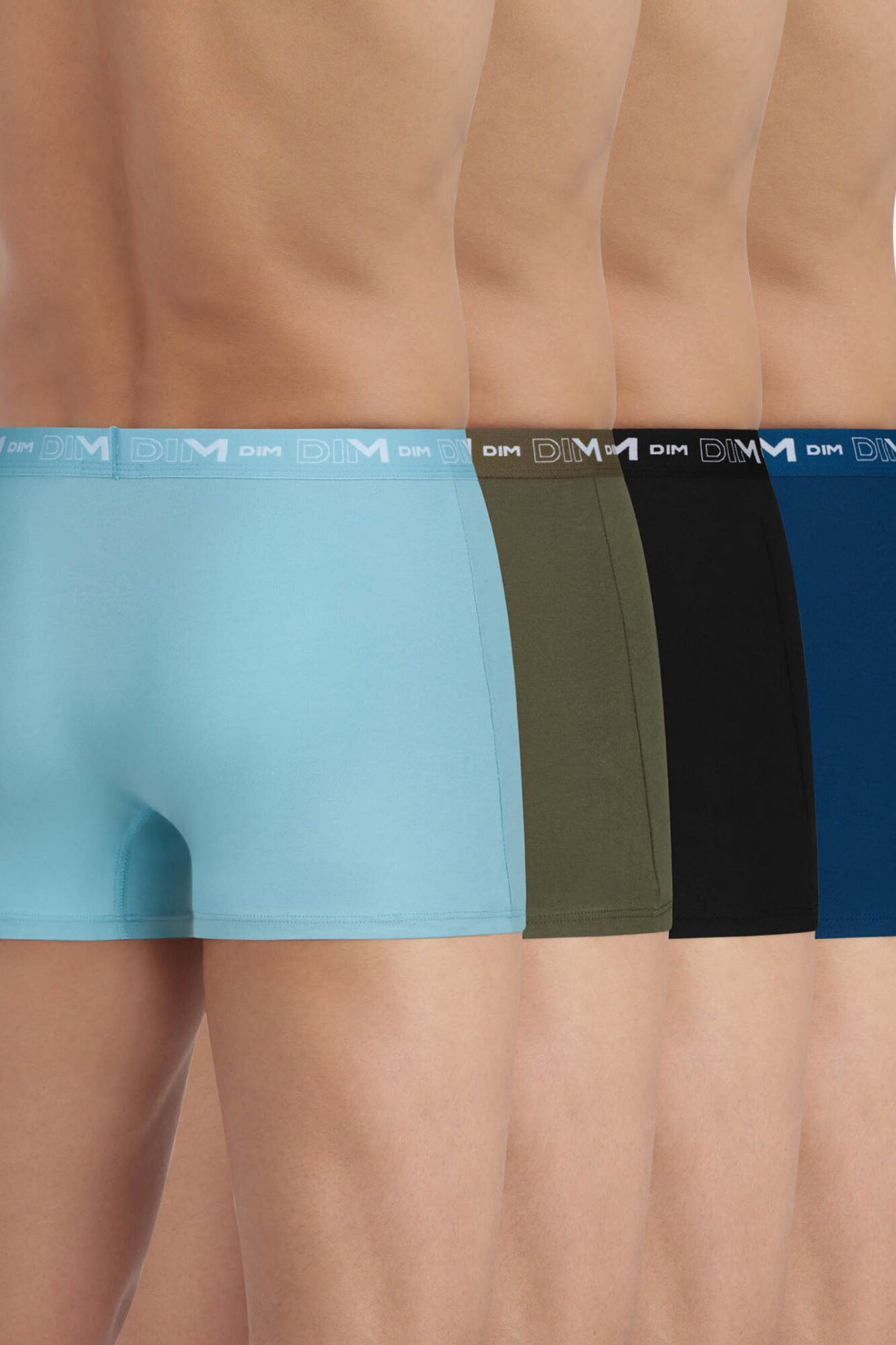 DIM Pack 4 b&oacute;xers cintura con logo