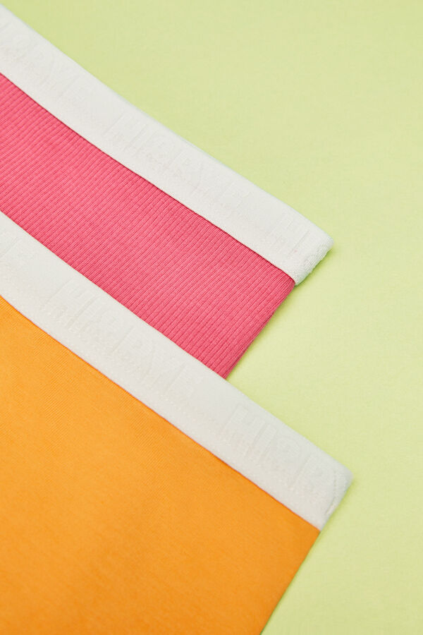 Womensecret Pack 2 cuequinhas culotte algodão cor de laranja e rosa 