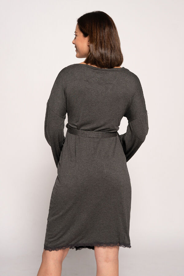 Ohma! Maternity robe with lace details grey