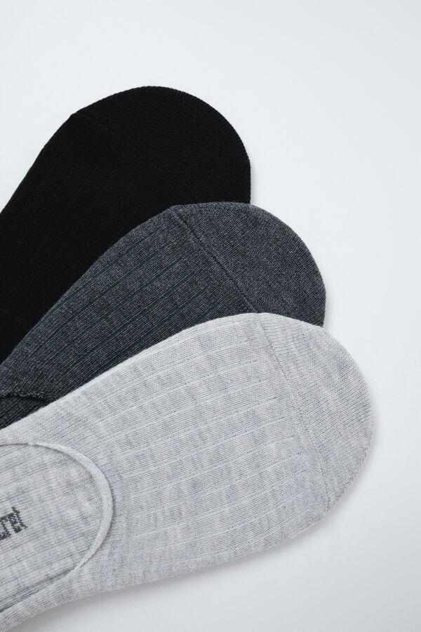 Women'secret Grey ribbed 3-pack socks grey