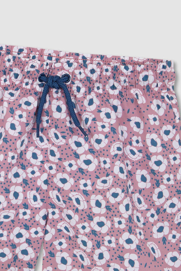 Womensecret Pink large floral print swim shorts Ružičasta