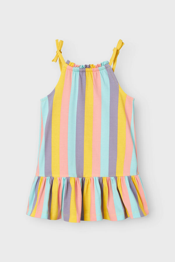 Womensecret Girls' short striped print dress kék