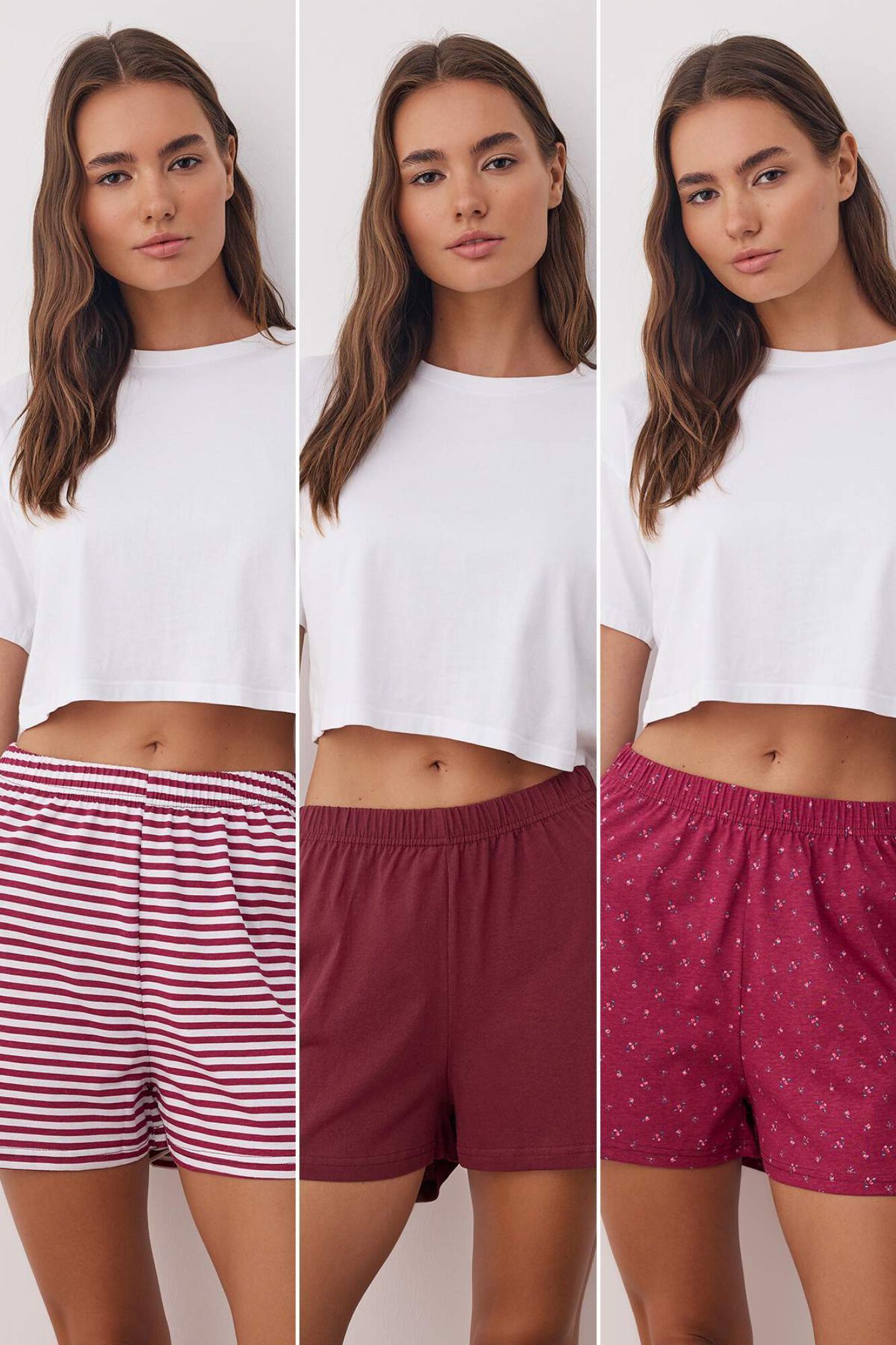 Trendyol Pack de 3 pantalones cortos de pijama