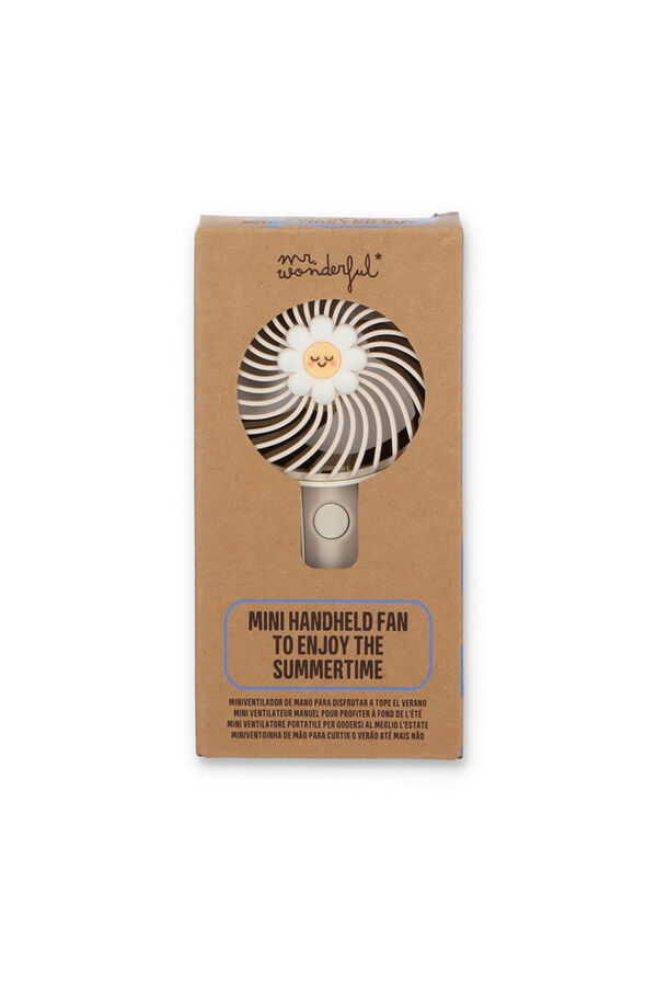Mr. Wonderful Mini ventilador de mano Margarita rosa estampado