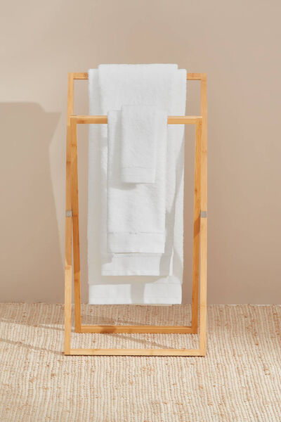 Womensecret Toalla lavabo rizo algodón egipcio 50x90cm. blanco
