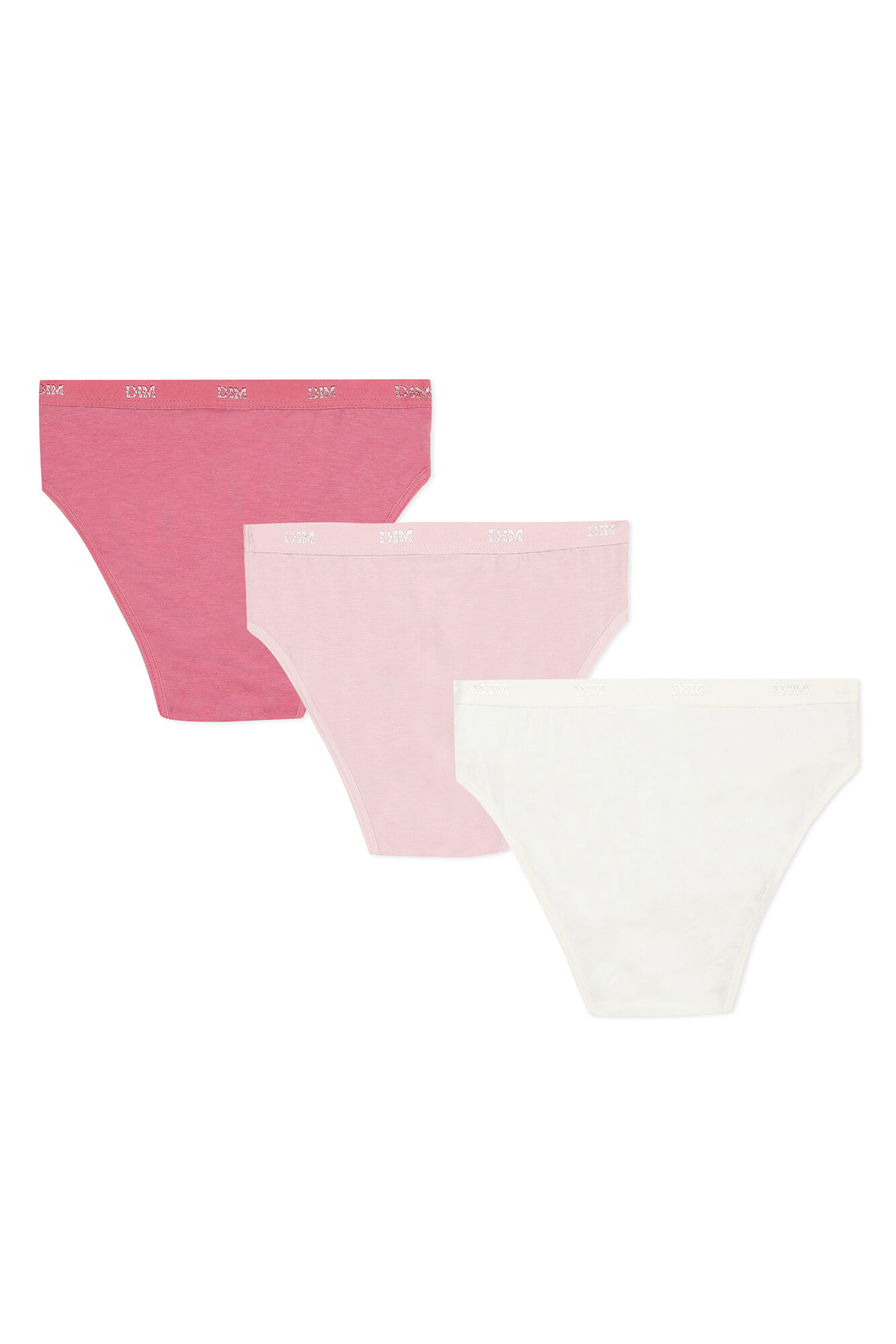 DIM Pack de 3 bragas de ni&ntilde;a de algod&oacute;n con cintura el&aacute;stica
