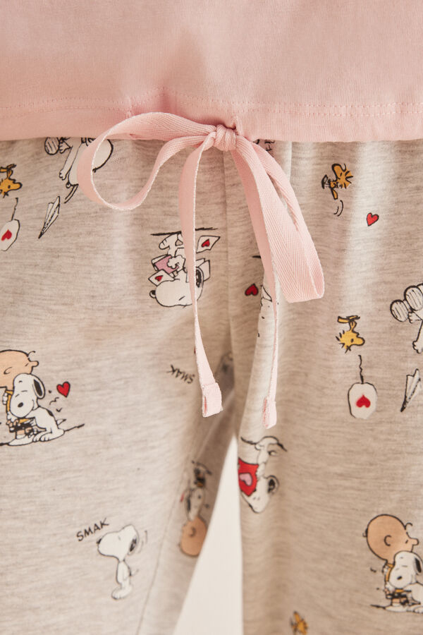 Womensecret Pijama 100% algodón Snoopy rosa