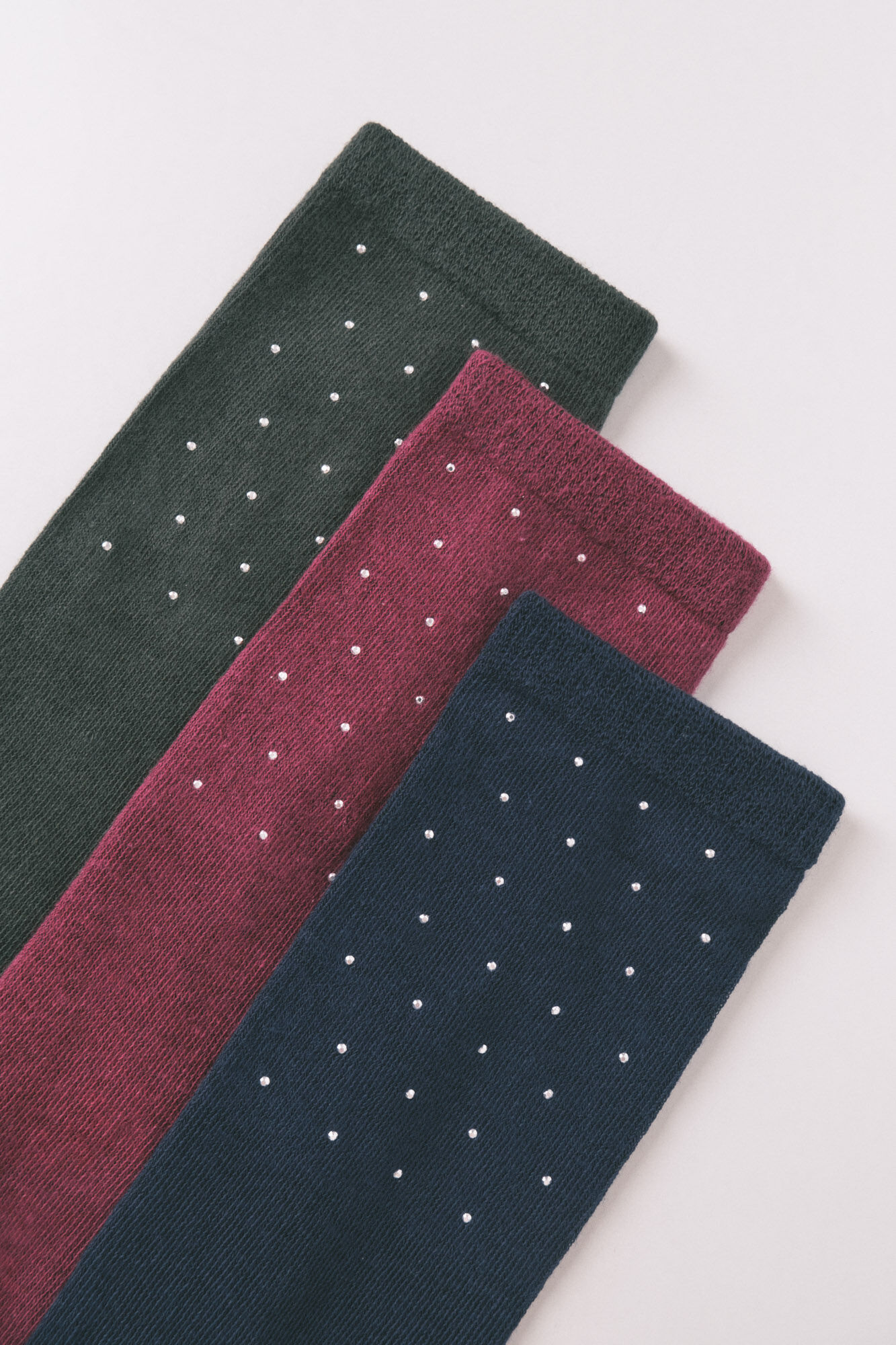 Women'secret Pack of 3 long cotton socks with glitter mix