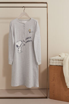 Womensecret 100% organic cotton, mid-length Snoopy "maternity" nightgown grey