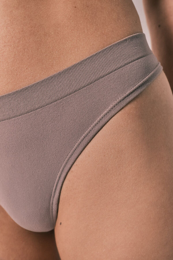 Women'secret Brown seamless thong nude