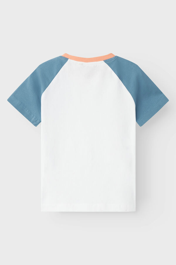 Womensecret Boys' two-tone T-shirt with message bleu
