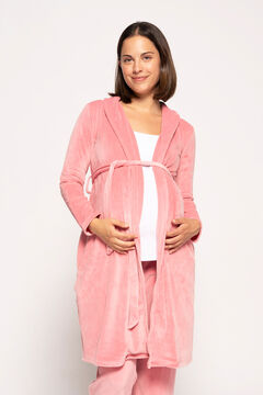 Womensecret Maternity velour robe pink
